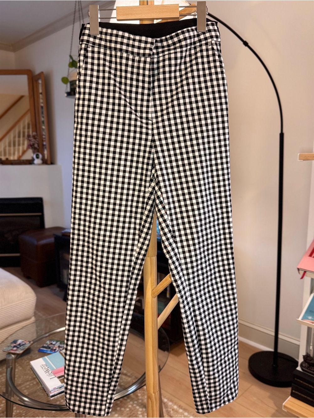 Zara Woman Black and White Gingham Trousers
